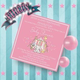 Invitación Girl Circus Baby Shower Invitation