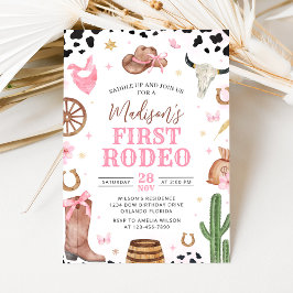 Invitación Girl First Rodeo Birthday Invitation