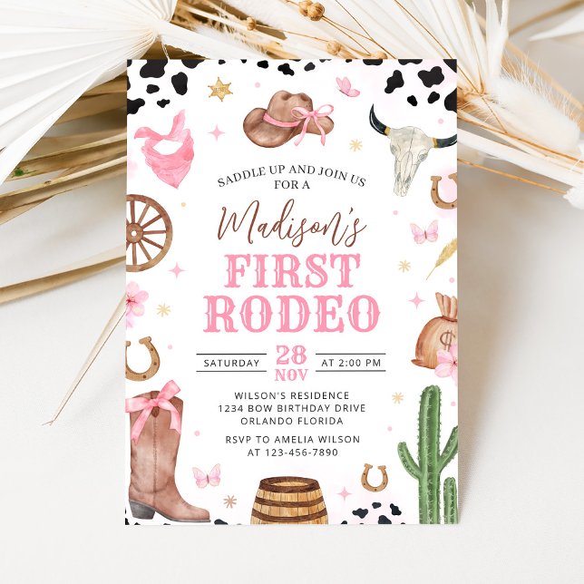 Invitación Girl First Rodeo Birthday Invitation (Subido por el creador)