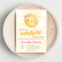 Invitación Girl Little Ray of Sunshine Baby Shower