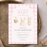 Invitación Girl Locally Grown Pink Baby Shower<br><div class="desc">Girl locally grown baby shower invitation featuring a sweet pink design with a charming farm inspired theme. Created to celebrate your little one with a fresh, playful style that feels warm and inviting. Perfect for baby showers, garden parties, and country themed celebrations. Editable text for easy personalization. Clean, print-ready layout....</div>
