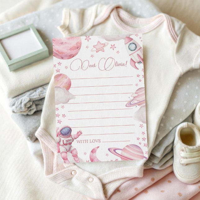 Invitación Girl Space Birthday Time Capsule Card (Subido por el creador)