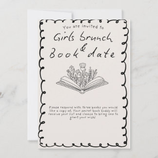 Invitación Girls Book Date invite