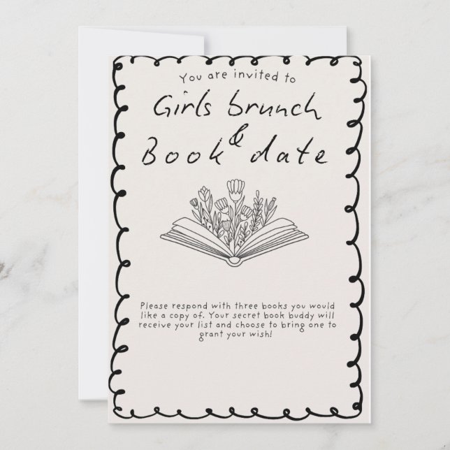 Invitación Girls Book Date invite (Anverso)