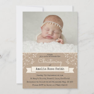 Invitación Girls Christening/Baptism Invitation