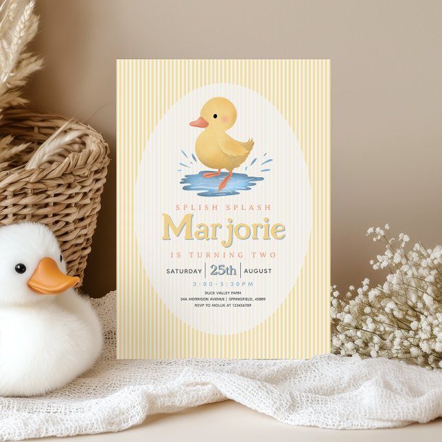 Invitación Girls Duckling Puddle Summer Birthday (Subido por el creador)