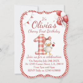 Invitación Girls First Birthday Invitation