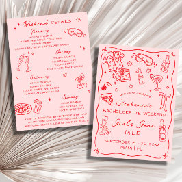 Invitación Girls Gone Mild Bachelorette Party 4 Day Itinerary