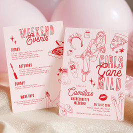 Invitación Girls Gone Mild Bachelorette Weekend Spa Party
