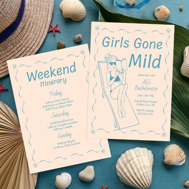 Invitación Girls Gone Mild Beach Bachelorette (Subido por el creador)