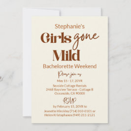 Invitación Girls Gone Mild Chic Bachelorette Beach Weekend