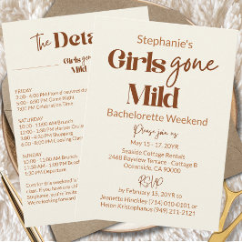 Invitación Girls Gone Mild Chic Bachelorette Beach Weekend