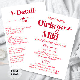 Invitación Girls Gone Mild Classic Bachelorette Beach Weekend