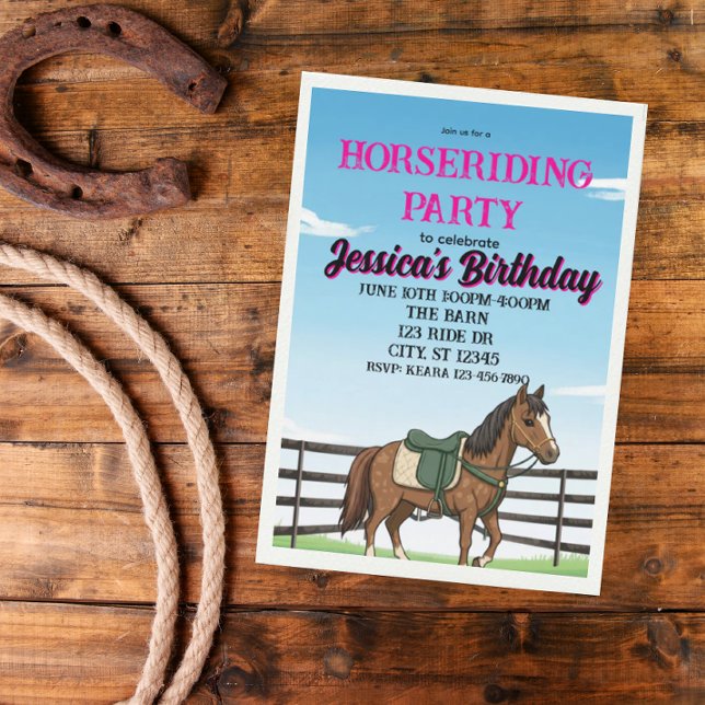 Invitación Girl's Horse Riding Birthday Party (Subido por el creador)