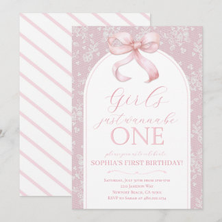 Invitación Girls Just Wanna Be ONE Birthday Invitation