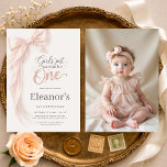 Invitación Girls Just Wanna be One Photo Bow 1st Birthday<br><div class="desc">Adorable Girls Just Wanna Be One photo first birthday invitation featuring a sweet pink bow themed design. Perfect for celebrating a baby girl turning one with a playful and stylish party. The photo feature adds a personal touch to your bow themed birthday celebration. Editable text and photo. Print ready layout....</div>