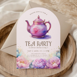 Invitación Girl's Magical Elegant Tea Party Birthday Party