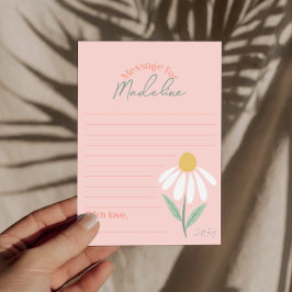 Invitación Girls Pink Daisy First Birthday Time Capsule Cards
