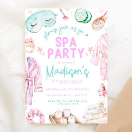 Invitación Girls Spa Birthday, Spa Party Birthday Invitation,