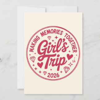 Invitación Girls Trip 2026 Making Memories Together Girly