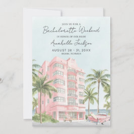 Invitación Girls Weekend Miami Beach Bachelorette Party