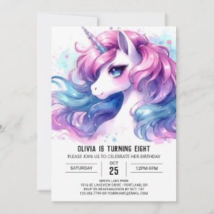 Invitación Girly Digital Horse Birthday
