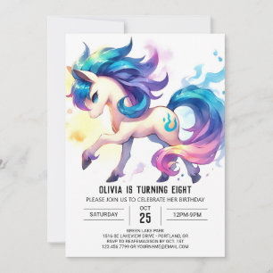 Invitación Girly Digital Horse Birthday