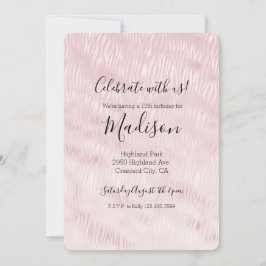 Invitación Girly Glam Rubor Pink Zebra Print