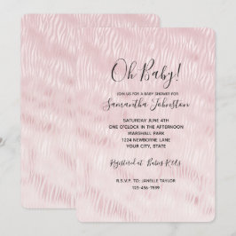 Invitación Girly Glam Rubor Pink Zebra Print
