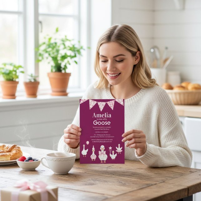 Invitación Girly Goose Birthday Party Invitation (Subido por el creador)