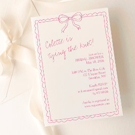 Invitación Girly Hand Drawow Elegant Pink Bridal Shower