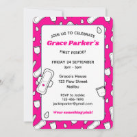 Girly Hot Pink Personalizado Pad Primer Periodo Fi