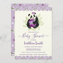 Girly Panda oso Foto Baby Shower Pale Lilac