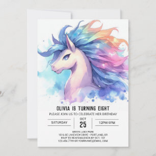 Invitación Girly Personalizado Horse Birthday