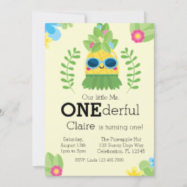 Invitación Girly Pineapple Sra. Onemaravilloso Primero