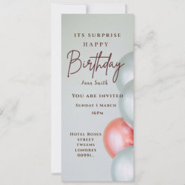 Invitación Girly Pink Card Feliz cumpleaños