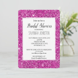 Invitación Girly Pink Purpurina Sparkle
