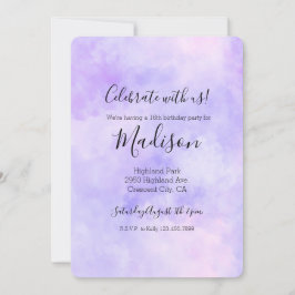 Invitación Girly Purple Pink Tie Dye