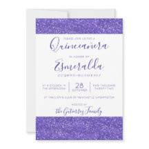 Girly Purple Purpurina Sparkle Quinceanera