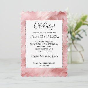 Invitación Girly Rubor Pink Animal Fur