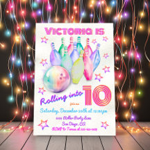 Girly tye tye pink Bowling Fiesta de cumpleaños