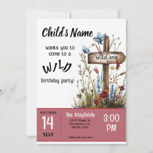 Invitación Girly Wild Un Cumpleaños