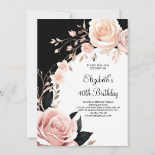 Invitación Girly Wildflowers Sorpresa 40 cumpleaños