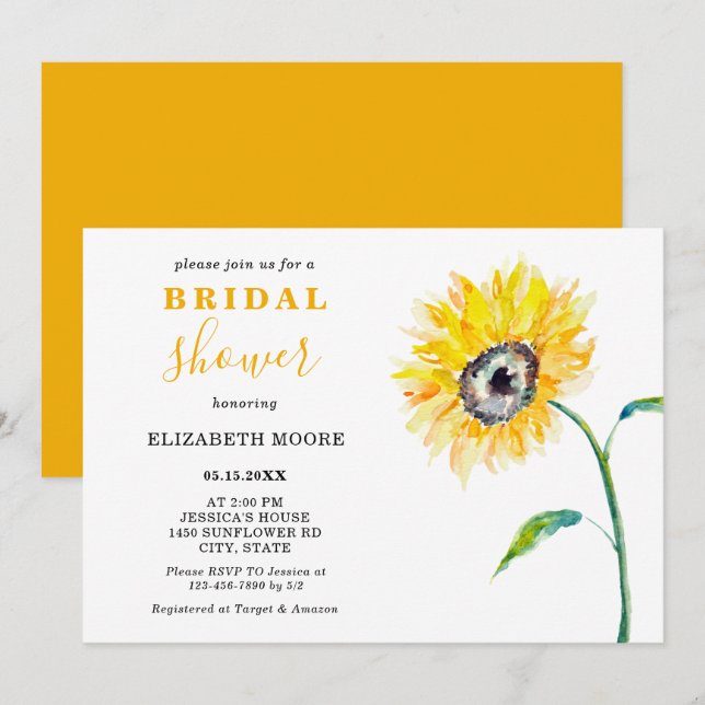 Invitación Giro acuático Ducha de novia elegante simple (Anverso / Reverso)