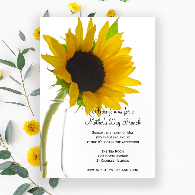 Invitación Giro amarillo en Brunch del Día de la Madre Blanca (Subido por el creador)