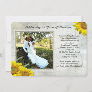 Invitación Giro de foto de girasol renovando votos matrimonia