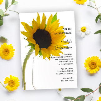 Invitación Giro en Fiesta Quinceañera Blanca