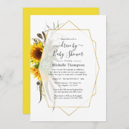 Invitación Giro geométrico de girasol en verano por ducha