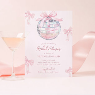 Invitación Giro rosa arcos brillantes Disco Ball Ducha de nov