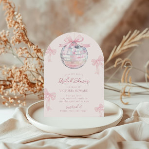 Invitación Giro rosa arcos brillantes Disco Ball Ducha de nov